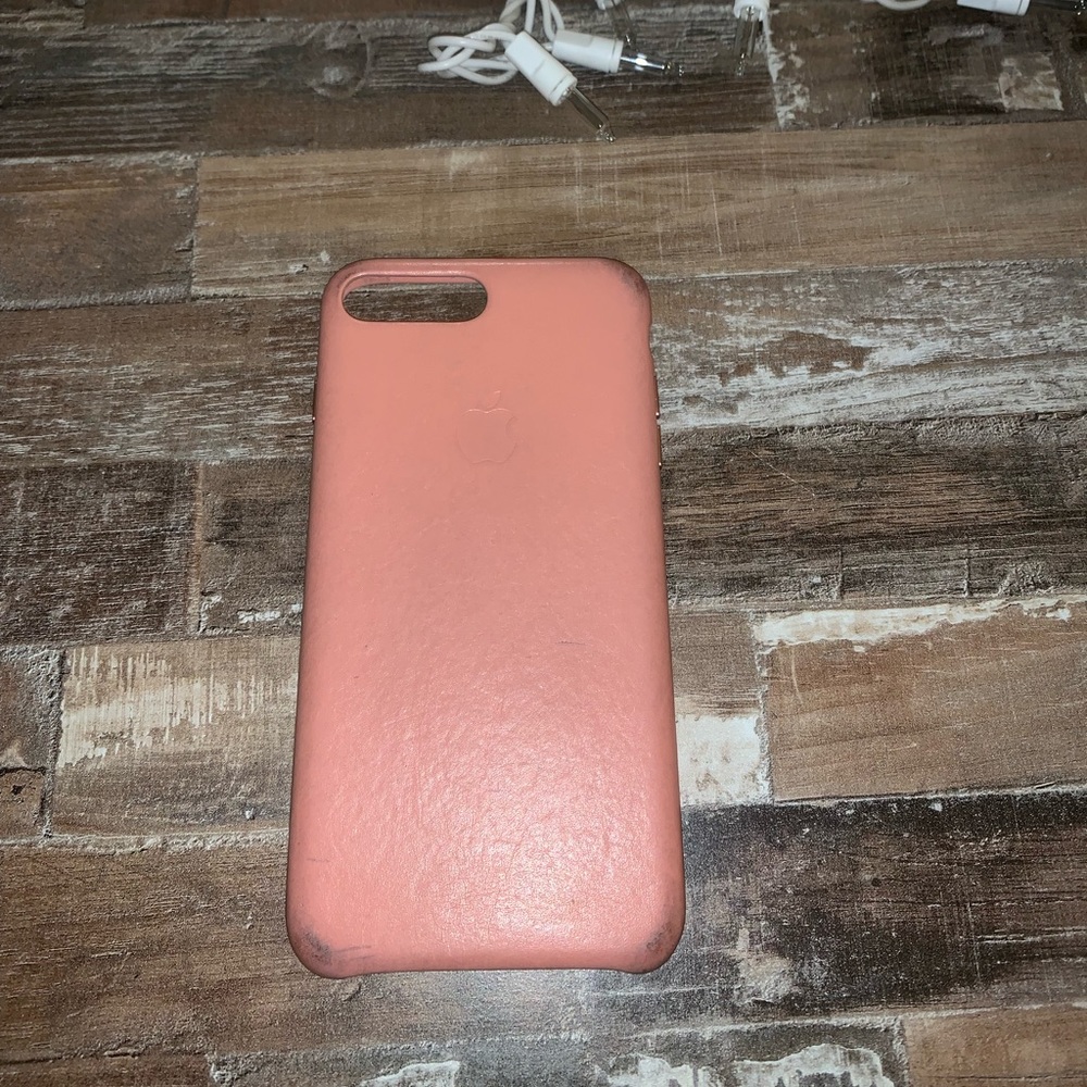 Pink leather Apple phone case!